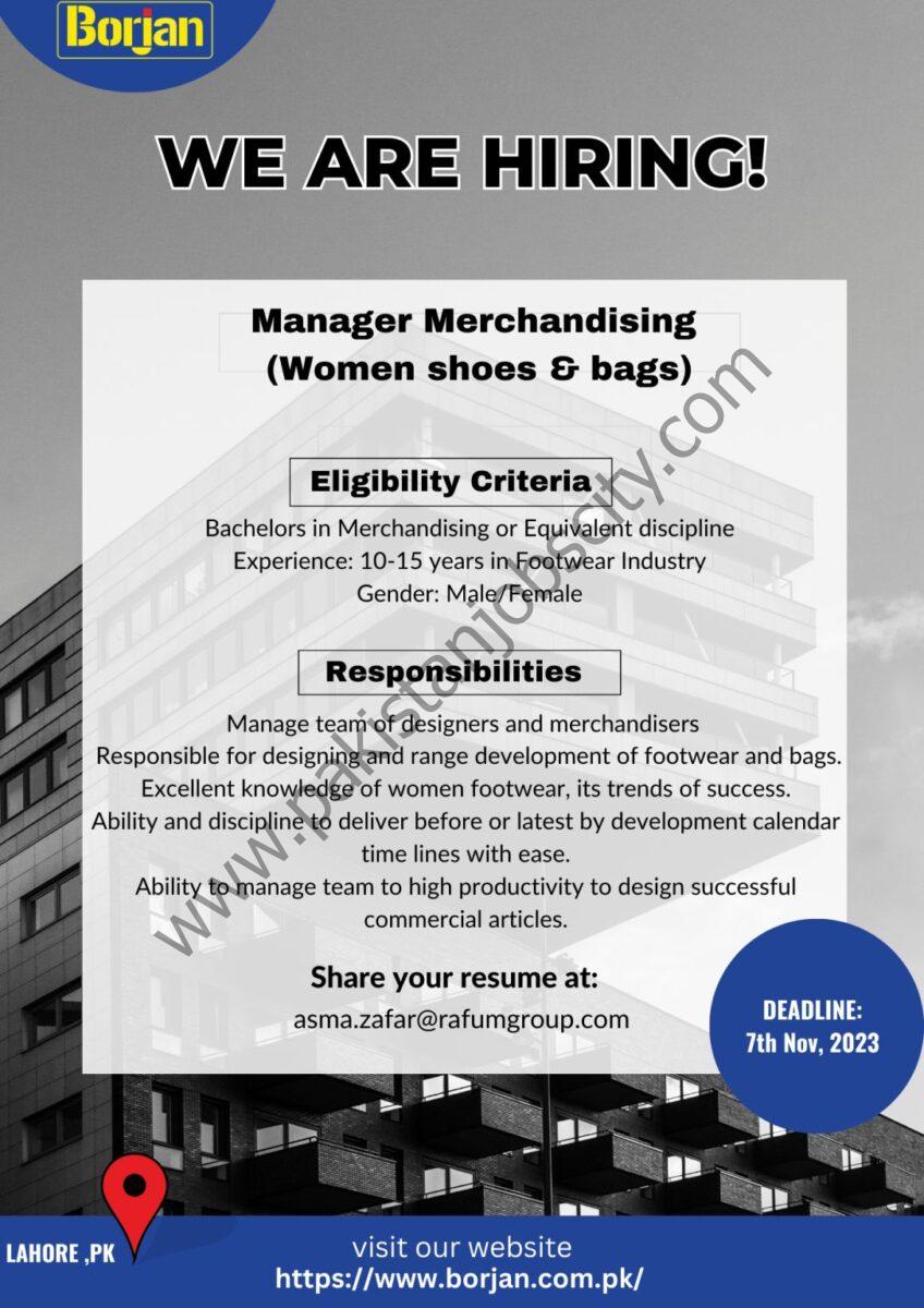 Borjan Pvt Ltd Jobs Manager Merchandising 1