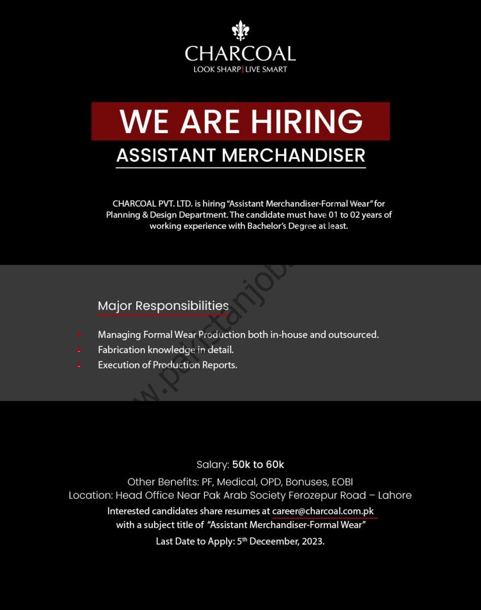 Charcoal Pvt Ltd Jobs Assistant Merchandiser 1