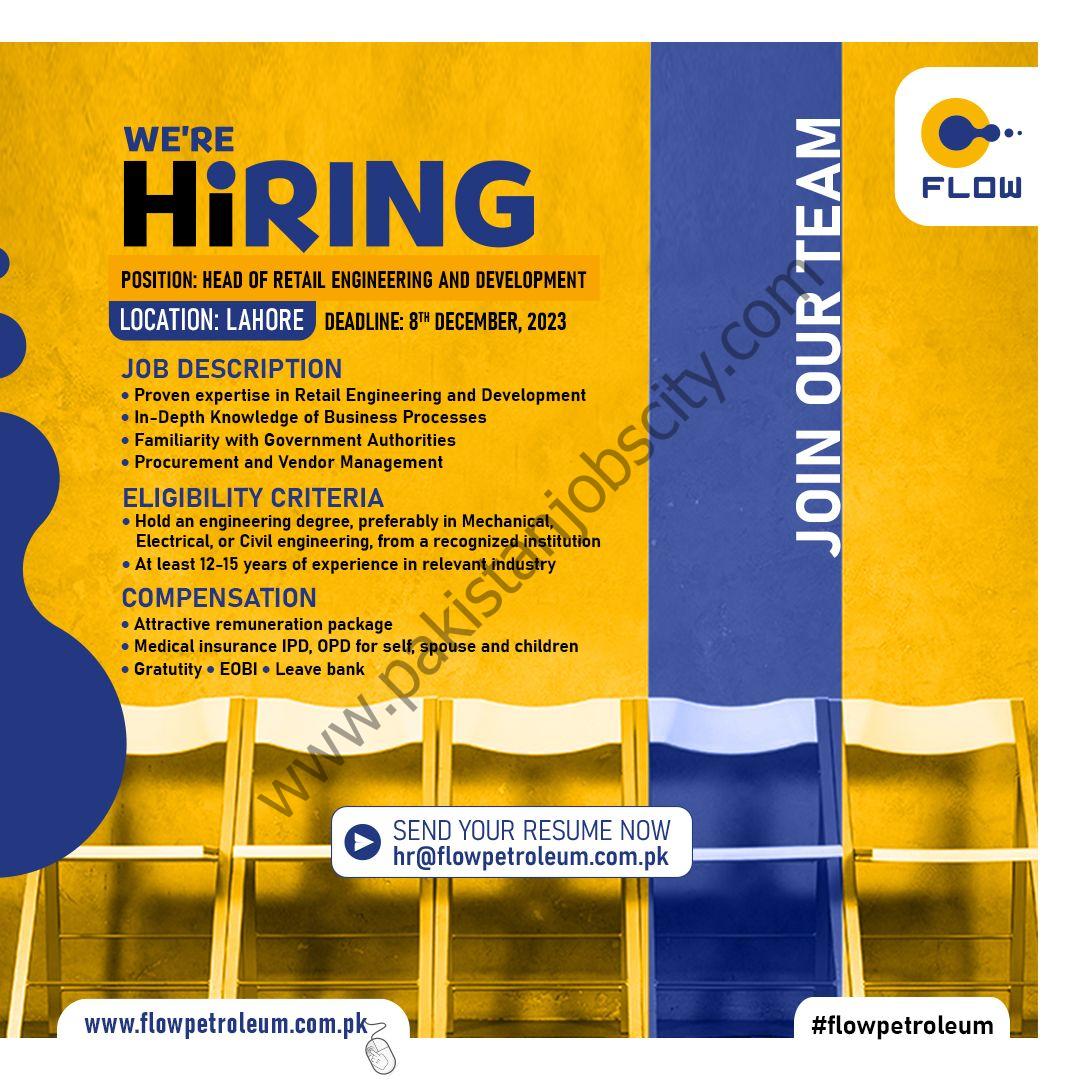 Flow Petroleum Pvt Ltd Jobs Head of Retail Engineering & Development 1
