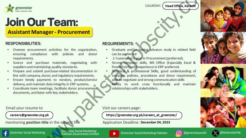 Greenstar Social Media Marketing Pvt Ltd Jobs Assistant Manager Procurement 1