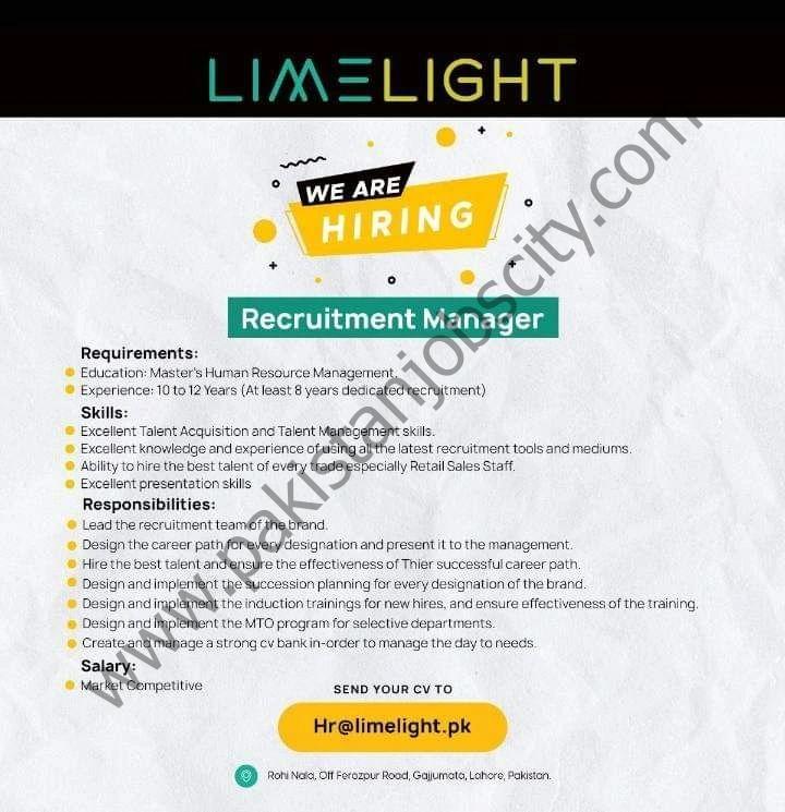 Limelight Jobs Recruitment Manager 1