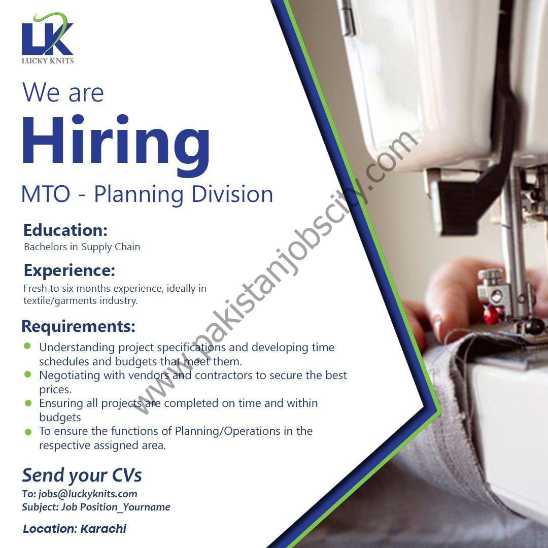 Lucky Knits Pvt Ltd Jobs MTO Planning 1