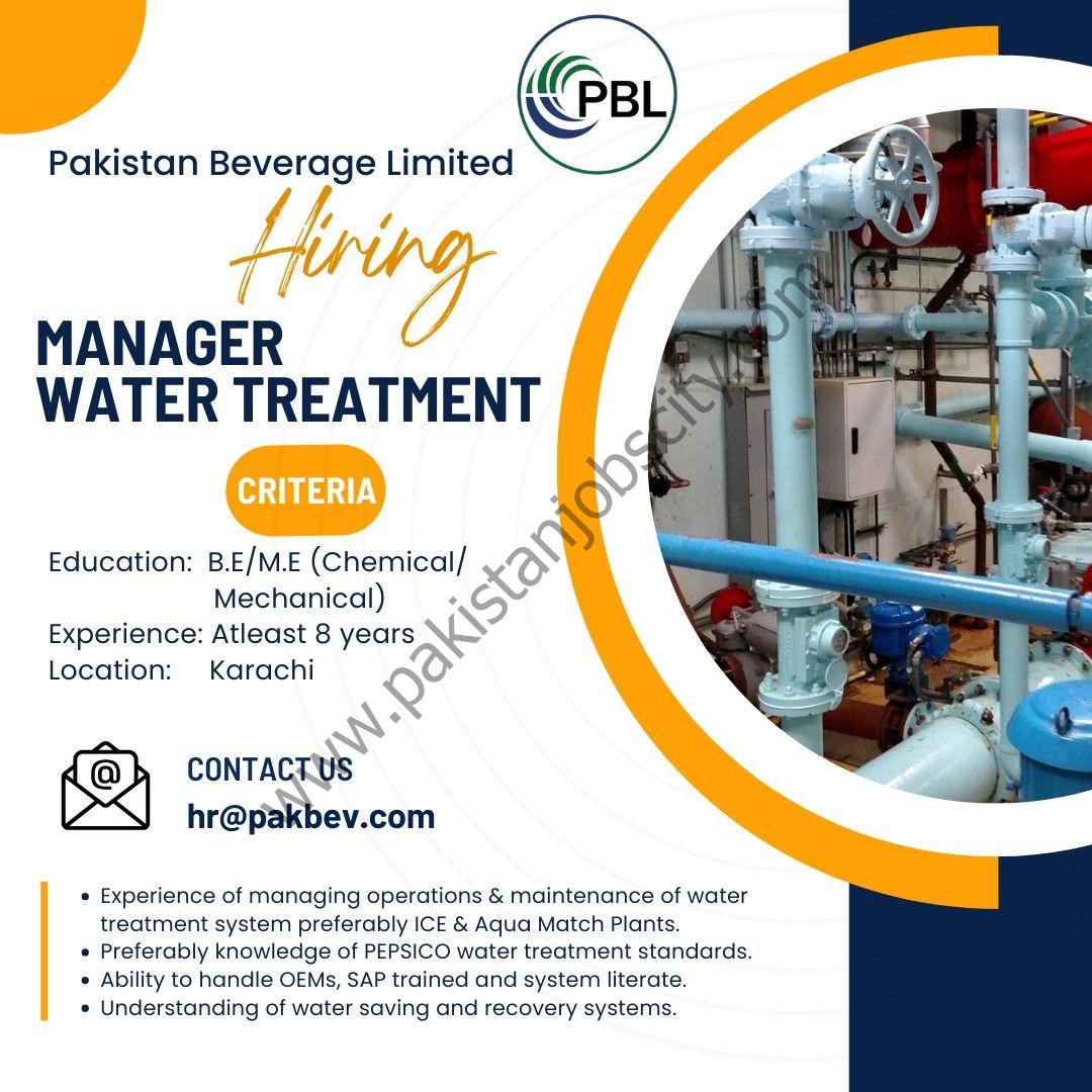 Pakistan Beverage Limited PBL Jobs Manager Water Treatment 1