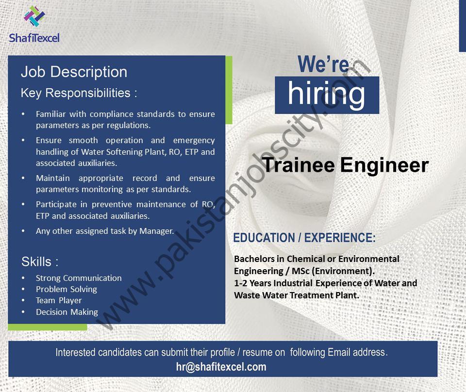 Shafi Texcel Pvt Ltd Jobs Trainee Engineer 1