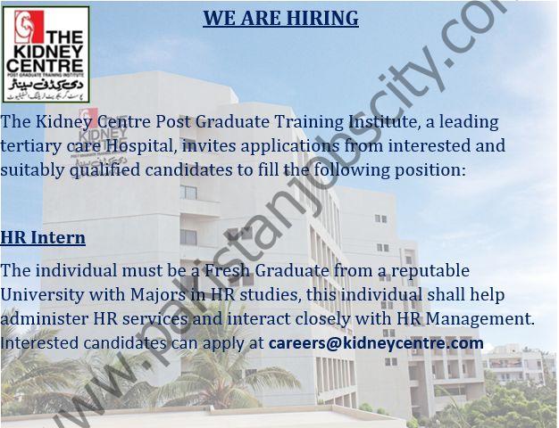 The Kidney Centre Post Graduate Training Institute Jobs HR Intern 1