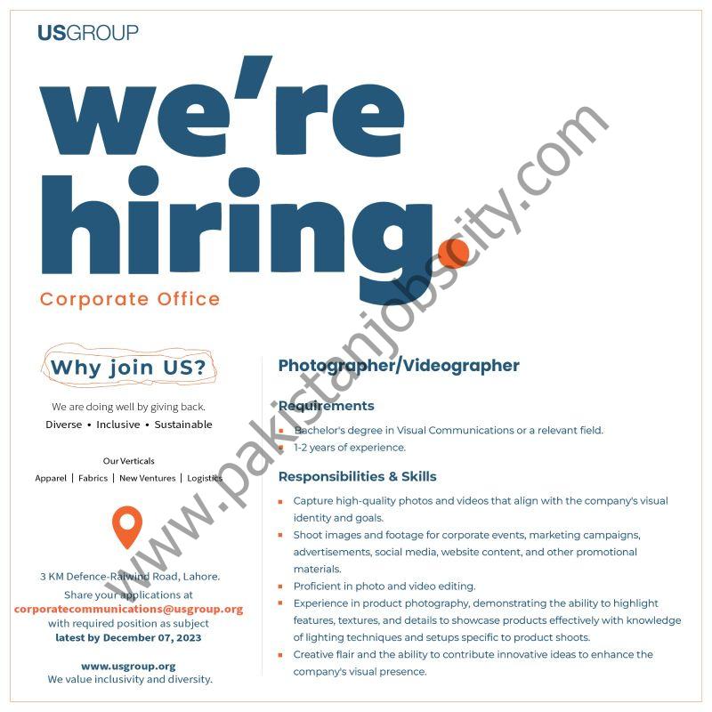 US Group Jobs Photographer / Videographer 1