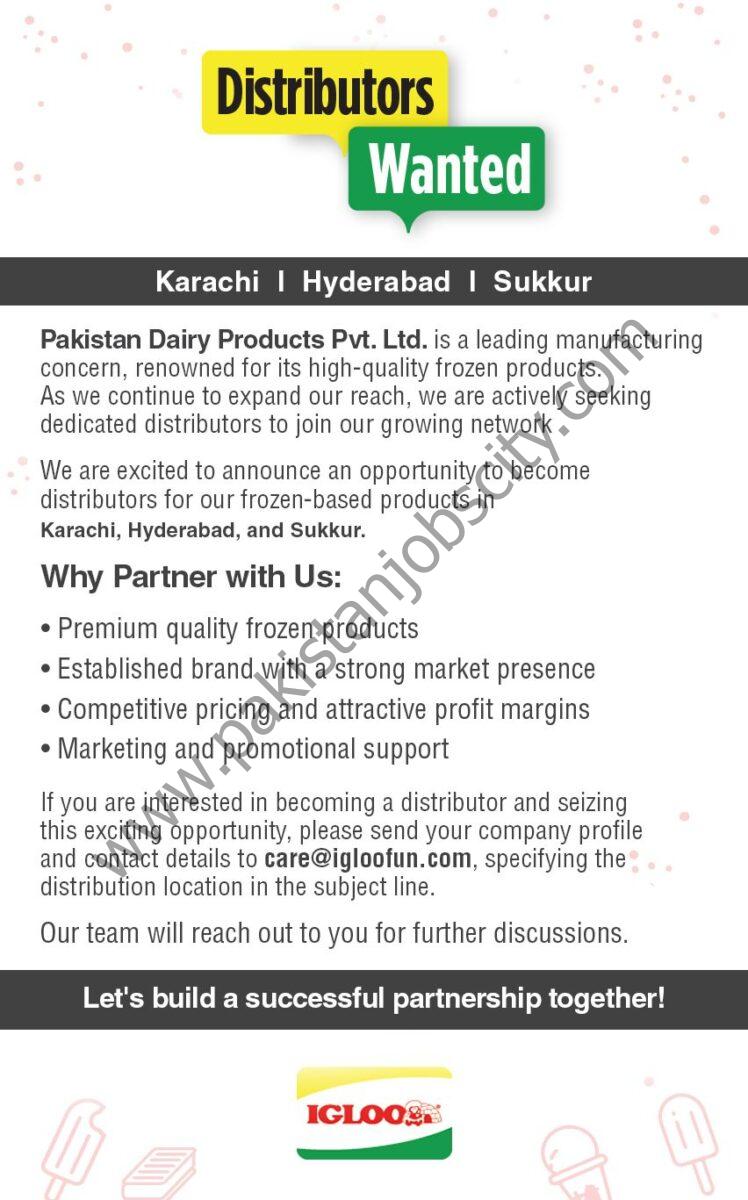 Pakistan Dairy Products Pvt Ltd Jobs Distributors 1