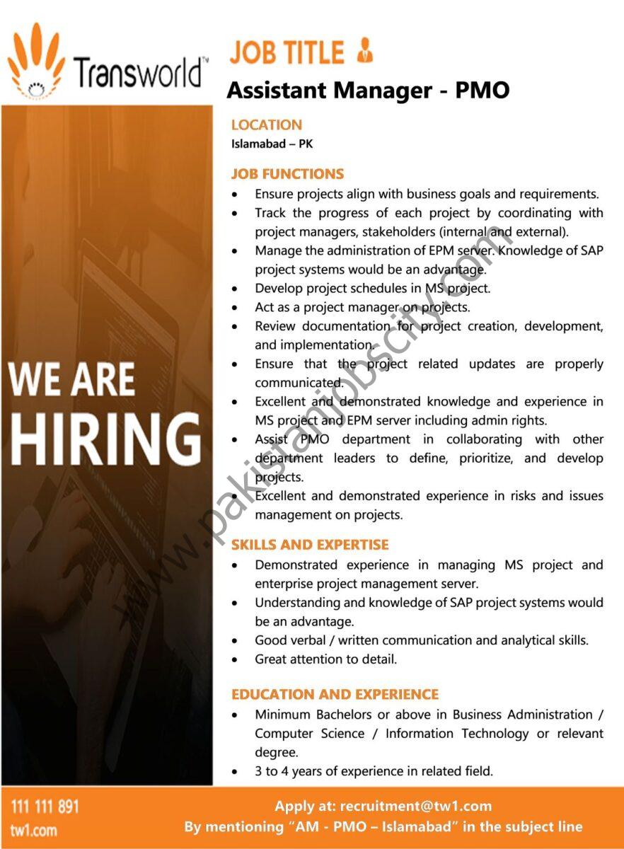 Transworld Associates Jobs Assistant Manager PMO 1
