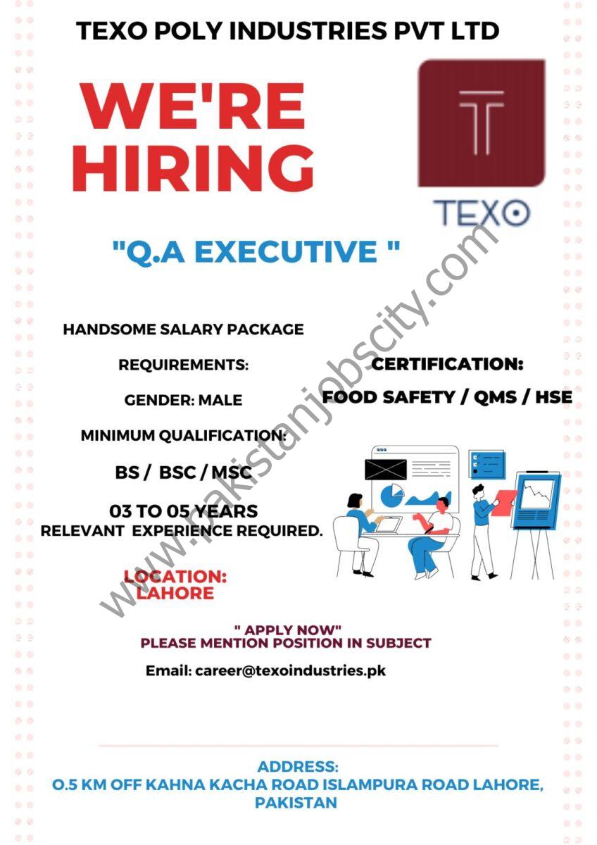 TexoPoly Industries Pvt Ltd Jobs QA Executive 1