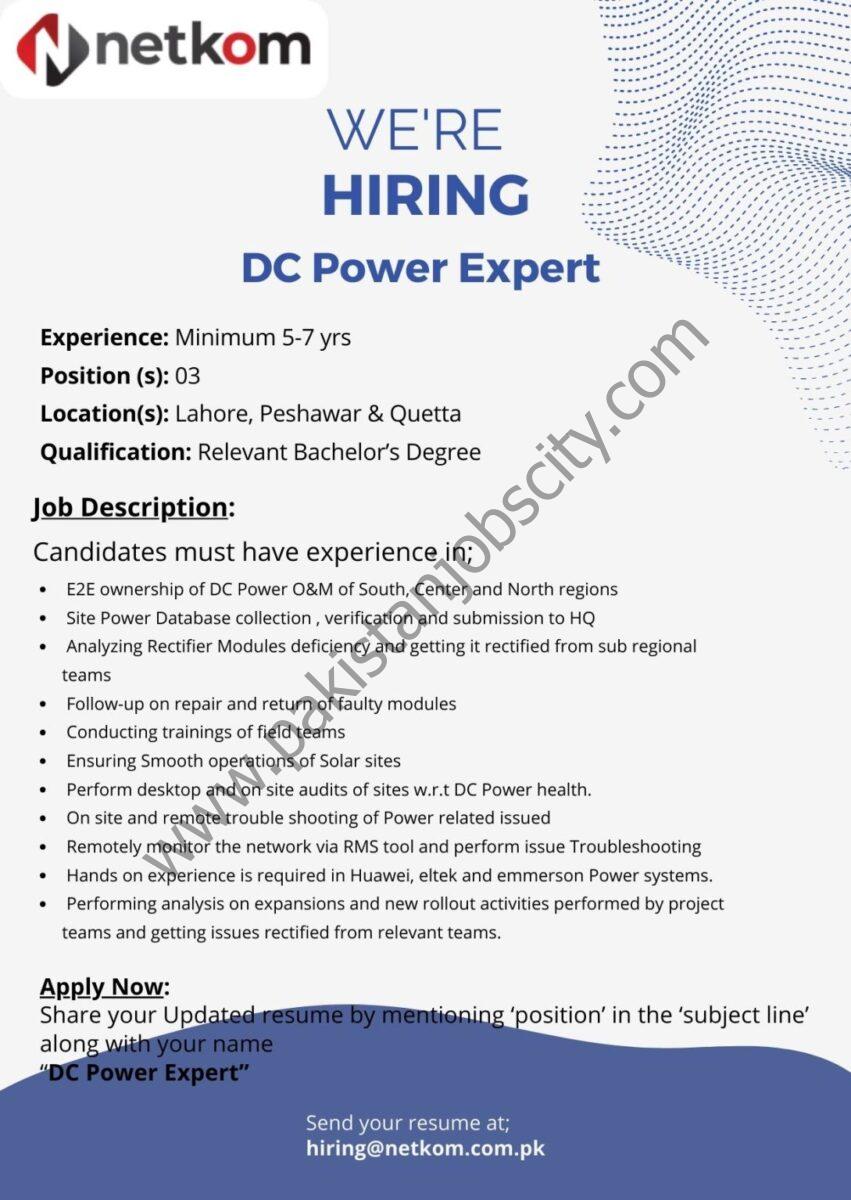 Netkom Technologies Pvt Ltd Jobs DC Power Expert 1