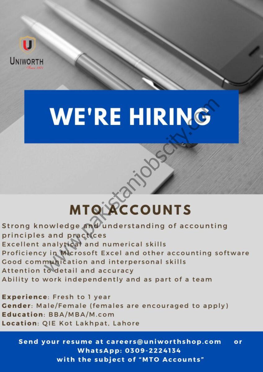 Uniworth Jobs MTO Accounts 1