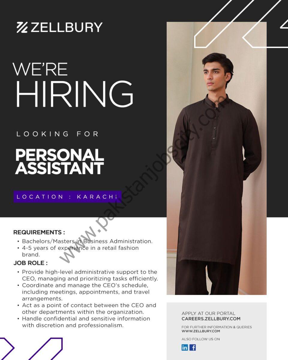 Zellbury Pakistan Jobs Personal Assistant 1