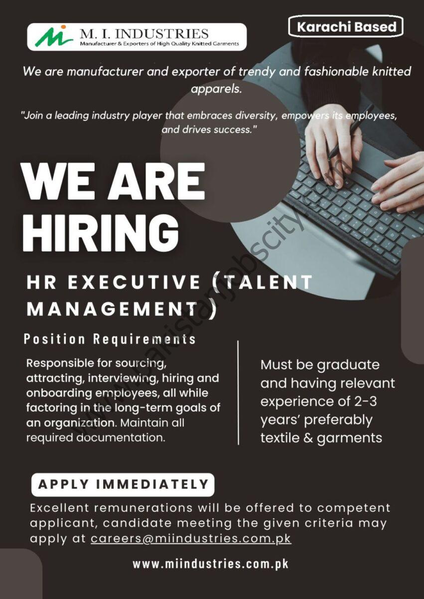 M.I Industries Jobs HR Executive ( Talent Management) 1