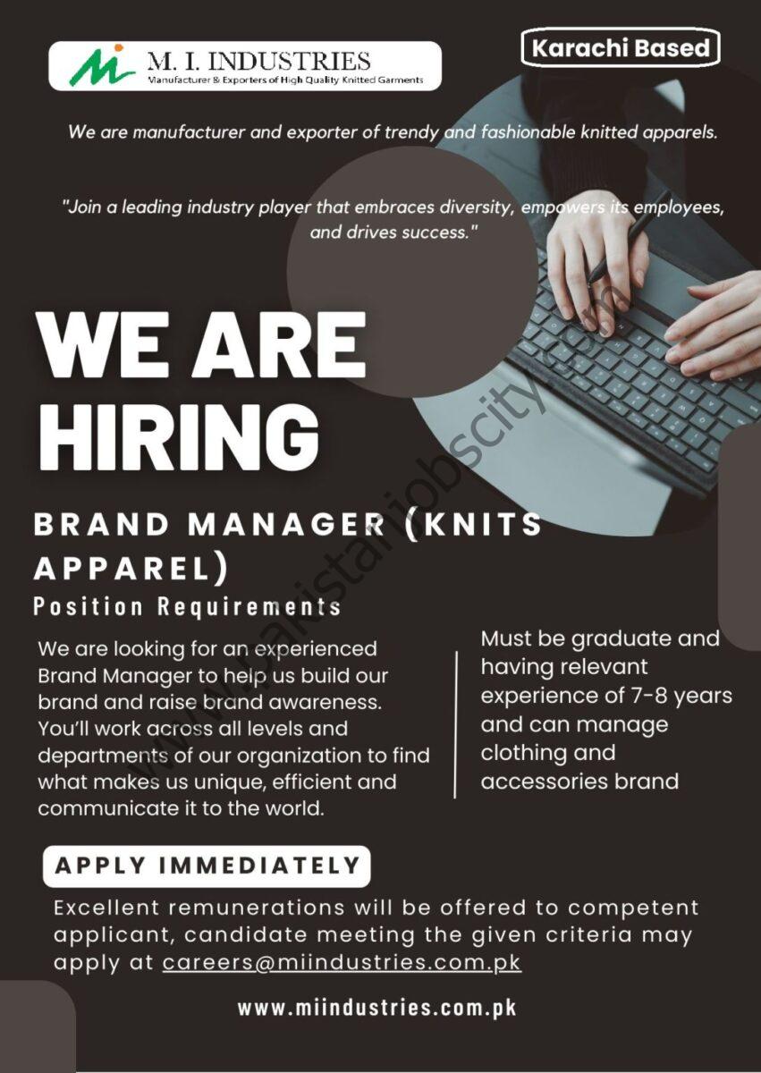 M.I Industries Jobs Brand Manager 1