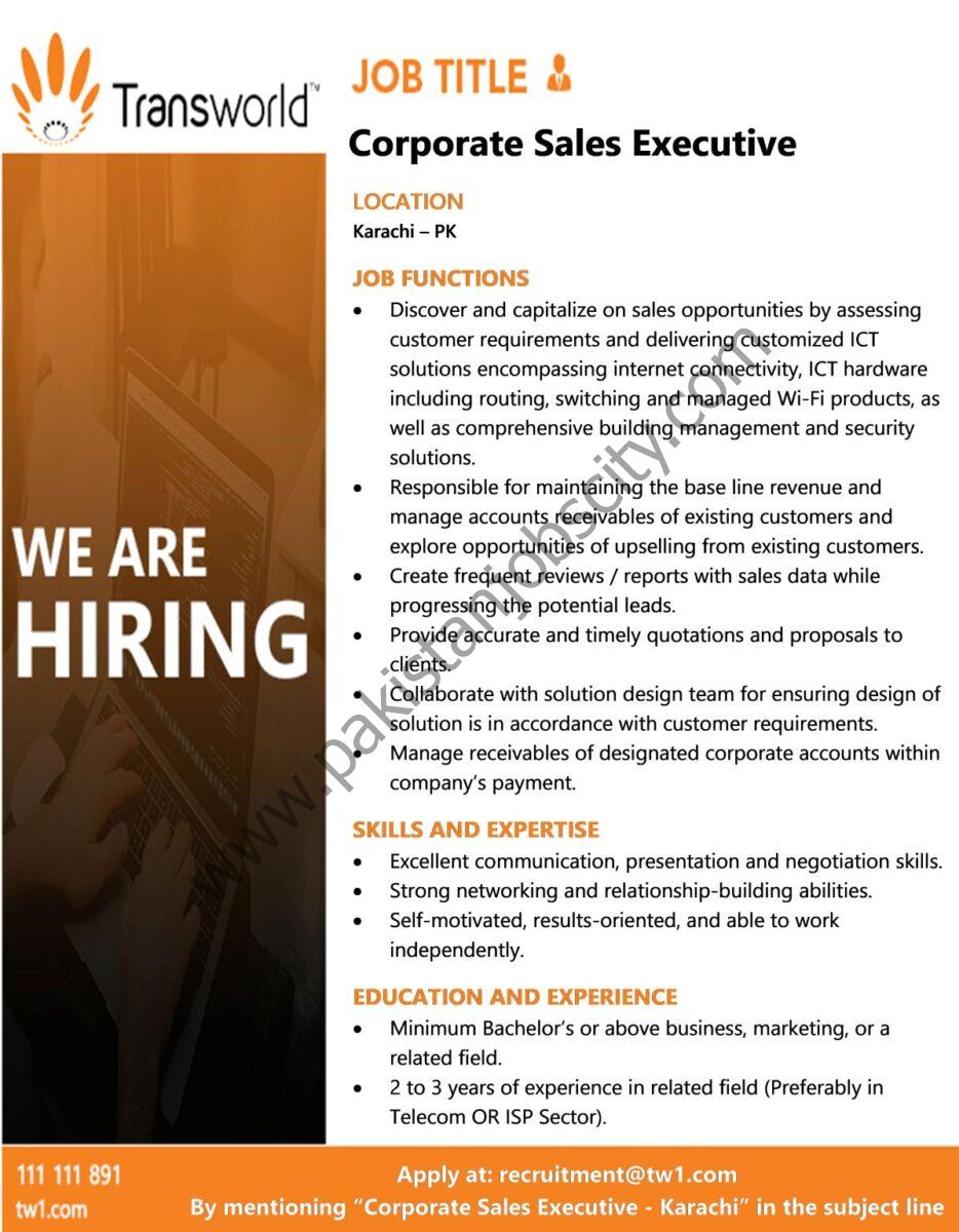 Transworld Associates Jobs Corporate Sales Executive 1