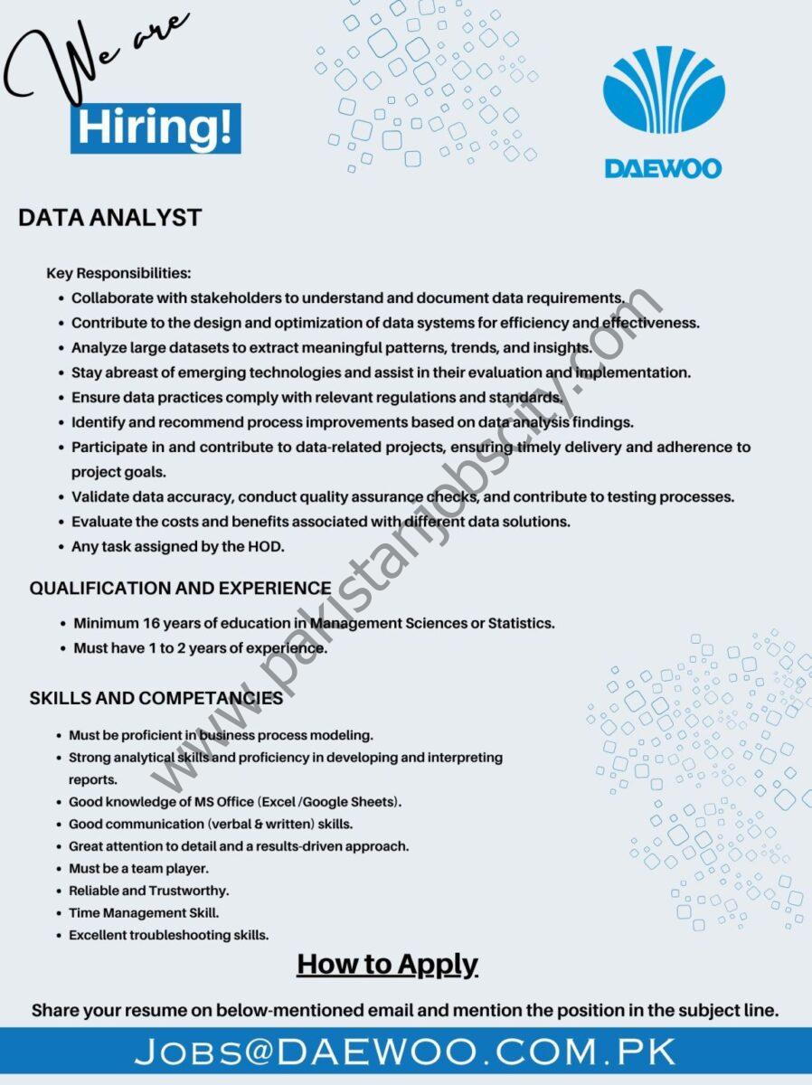Daewoo Pakistan Jobs March 2024 1