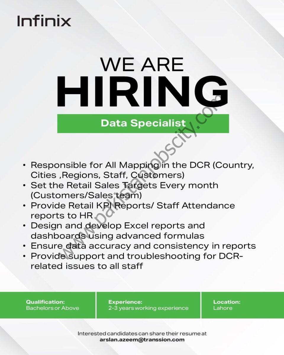 Infinix Mobile Pakistan Jobs Data Specialist 1