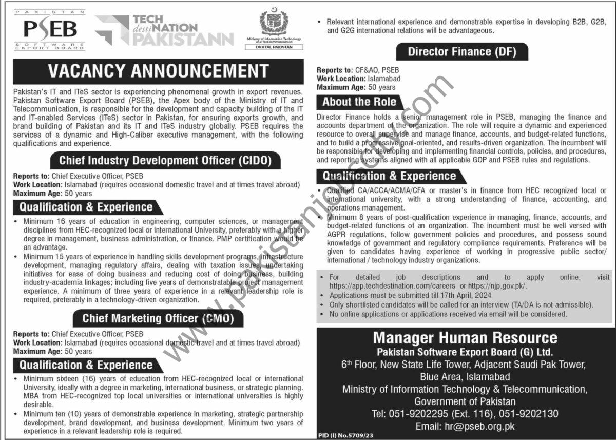 Pakistan Software Export Board PSEB Jobs 24 March 2024 Dawn 1