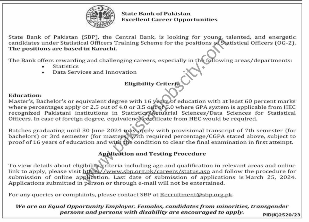 State Bank Pakistan Jobs 10 March 2024 Dawn 1