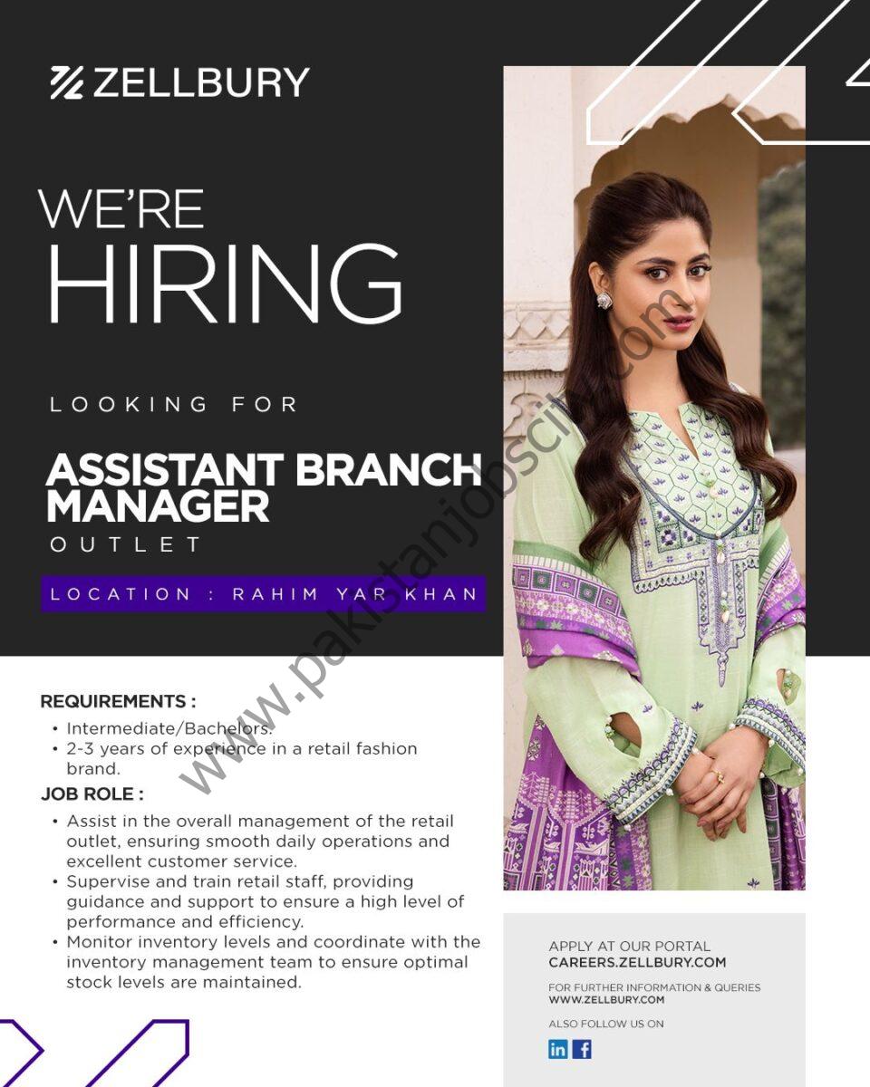 Zellbury Pakistan Jobs Assistant Branch Manager 1