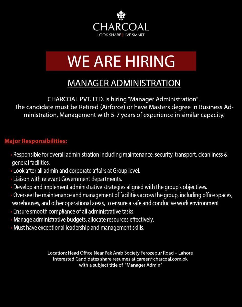 Charcoal Pvt Ltd Jobs Manager Administration 1