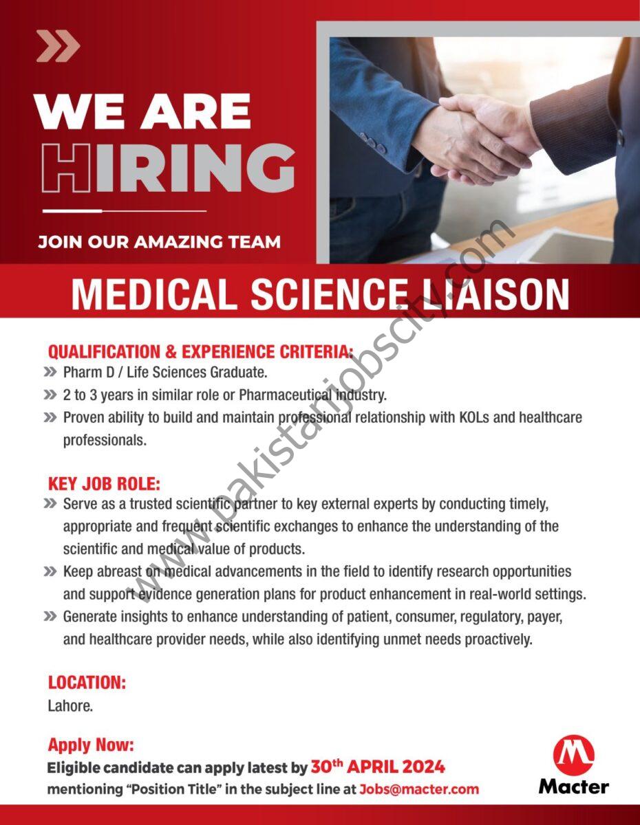 Macter International Pvt Ltd Jobs Medical Science Liaison 1