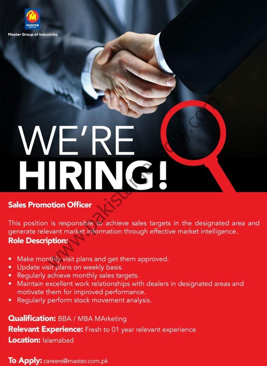 Master Group Of Companies Jobs Sales Promotion Officer 1
