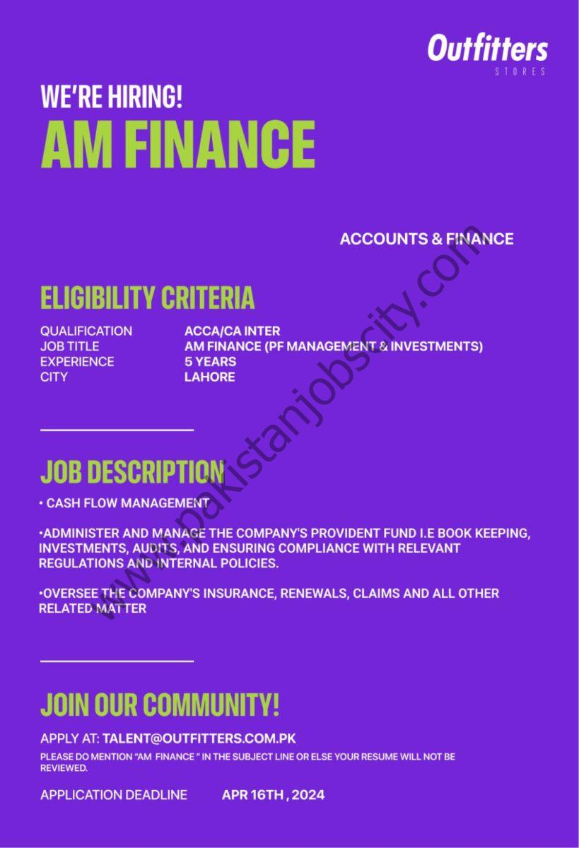 Outfitters Stores Pvt Ltd Jobs AM Finance 1