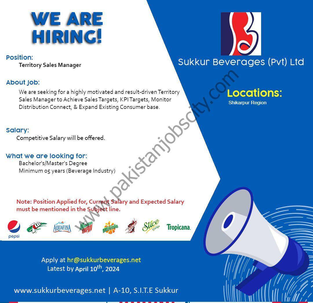 Sukkur Beverages Pvt Ltd Jobs Territory Sales Manager 1