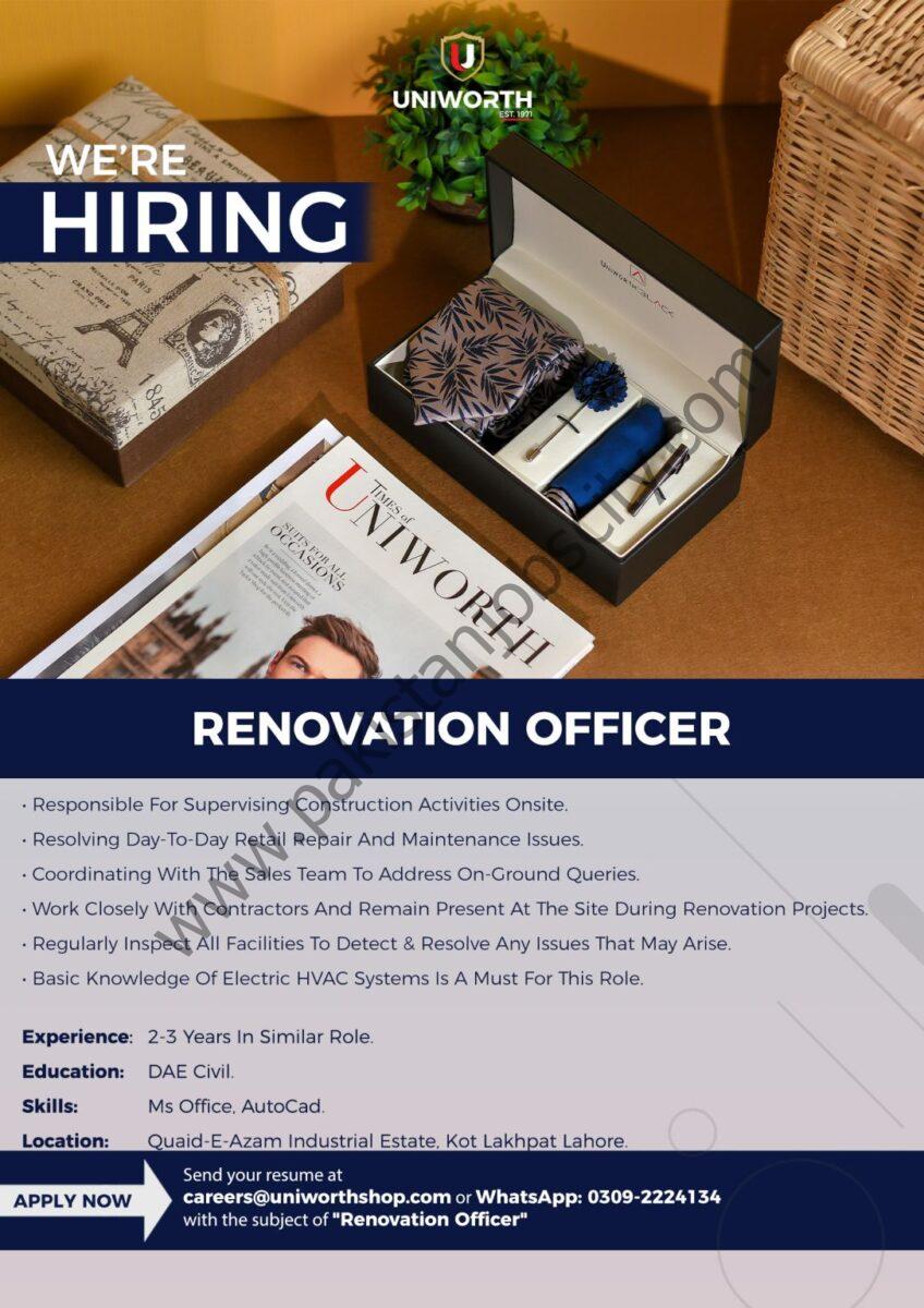 Uniworth Jobs Renovation Officer 1