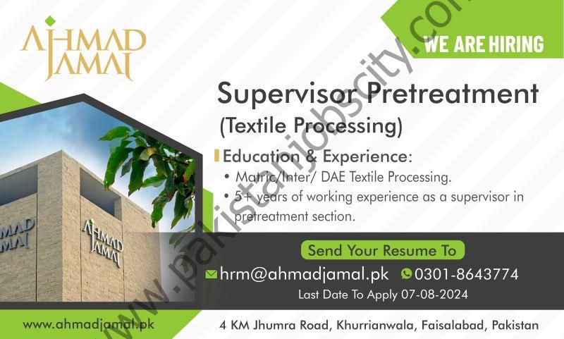Ahmad Jamal Textile Mills Jobs Supervisor Pretreatment 1