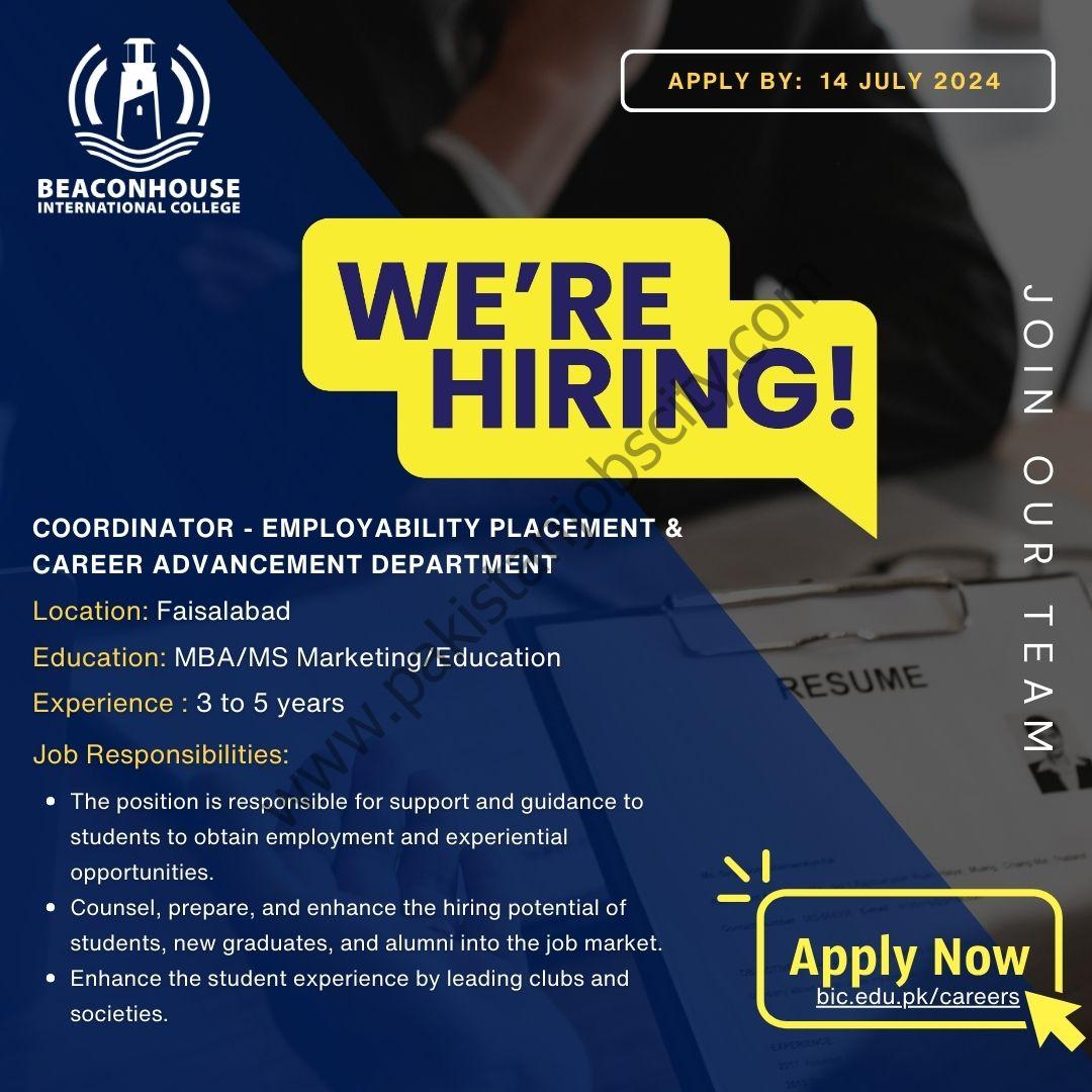 Beaconhouse International College Jobs Coordinator 1