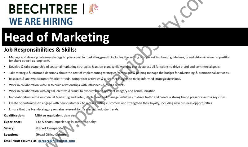 Beechtree Jobs Head of Marketing 1