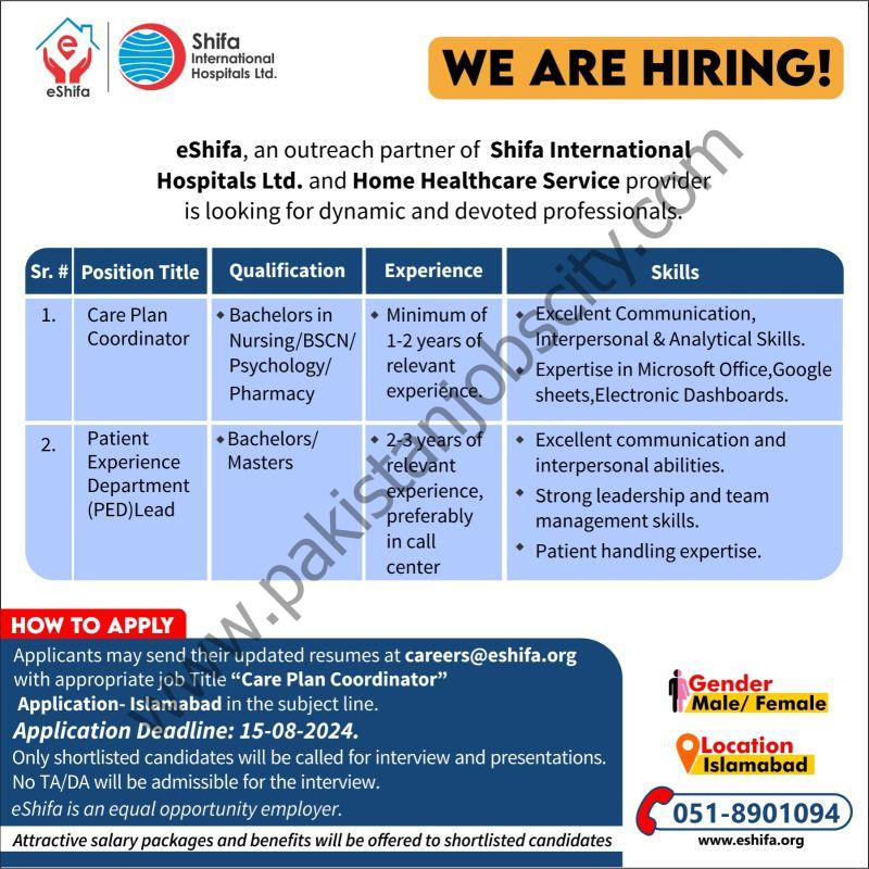 eShifa Shifa International Hospital Jobs July 2024 1