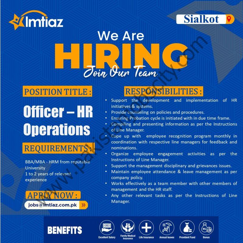 Imtiaz Super Market Jobs Officer HR Operations 1