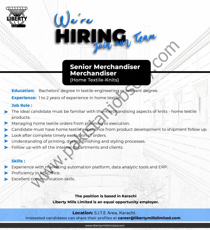 Liberty Mills Ltd Jobs Senior Merchandiser 1