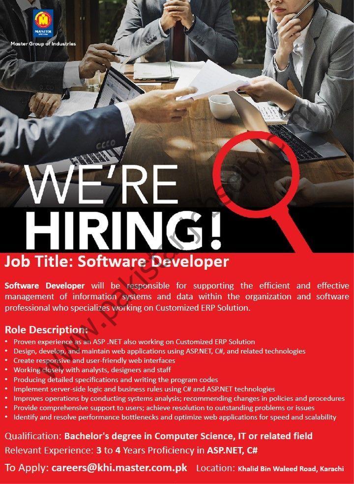 Master Group Of Companies Jobs Software Developer 1