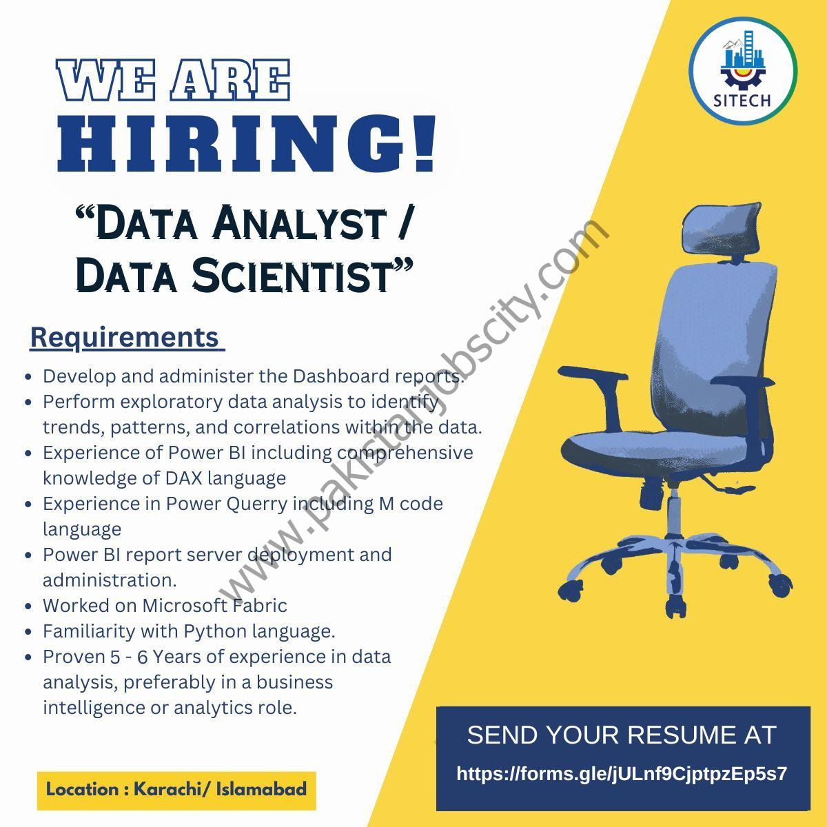 SITECH Jobs Data Analyst / Data Scientist 1