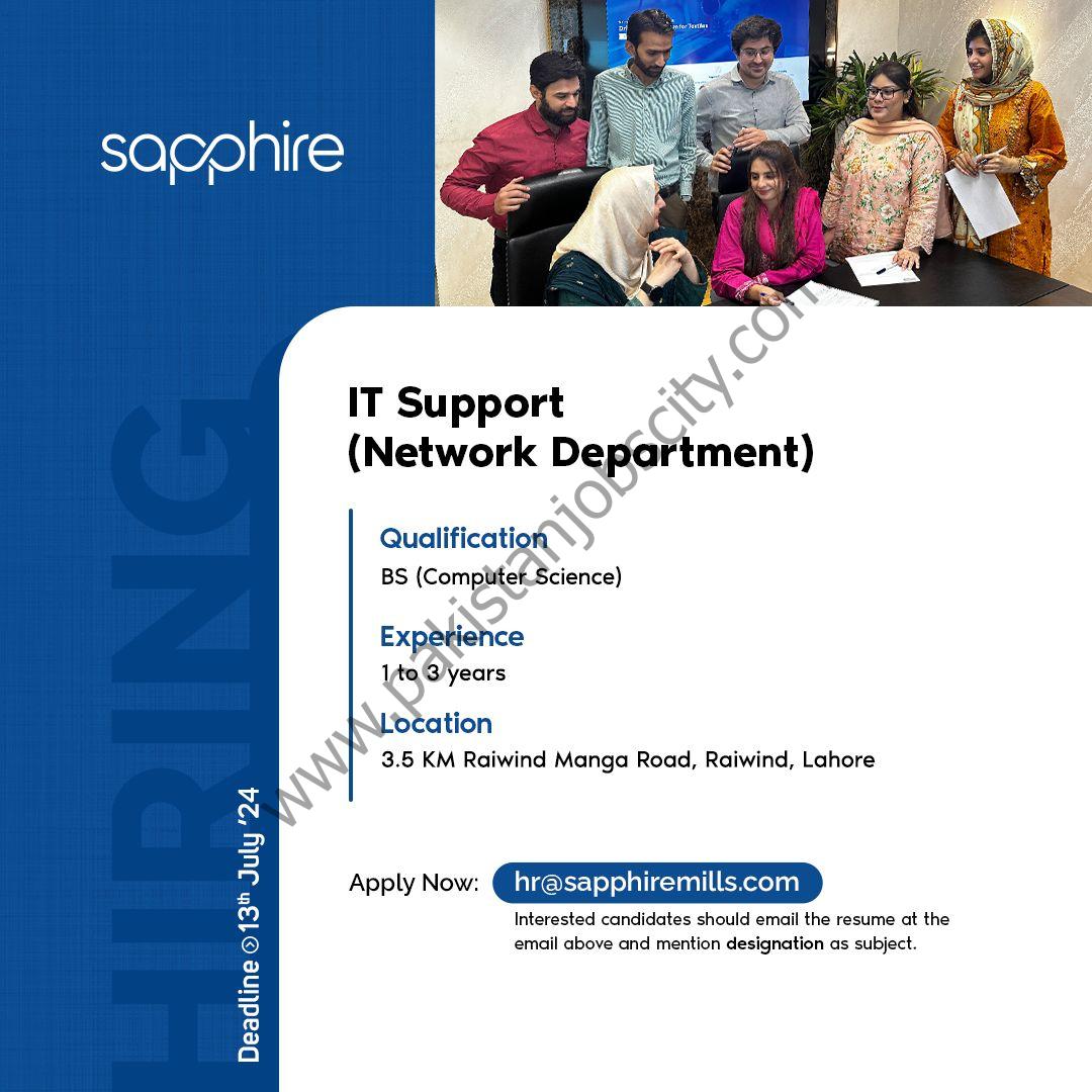 Sapphire Mills Jobs IT Support 1