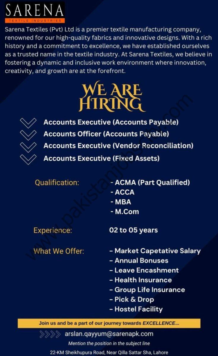 Sarena Textile Pvt Ltd Jobs July 2024 1