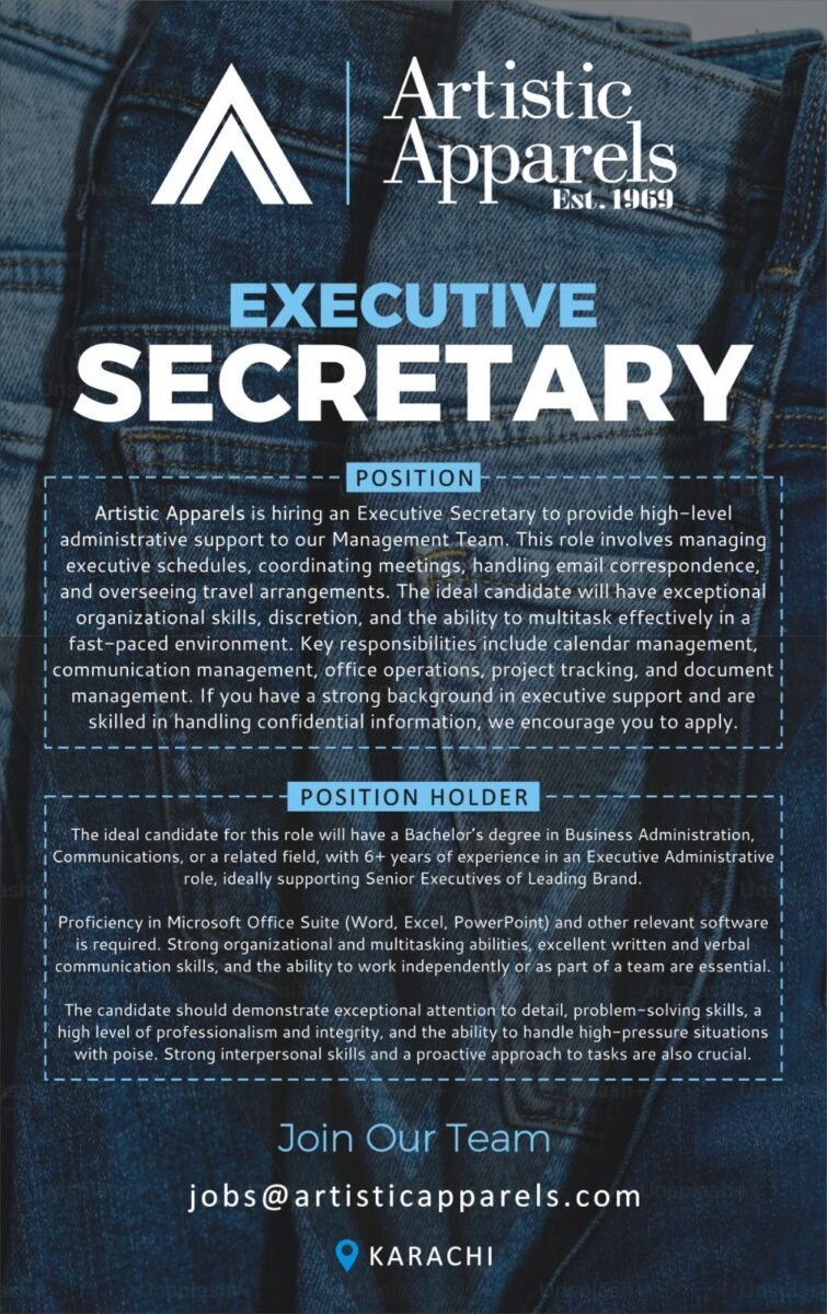 Artistic Apparels Jobs Executive Secretary 1