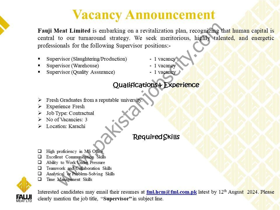 Fauji Meat Limited Jobs August 2024 1
