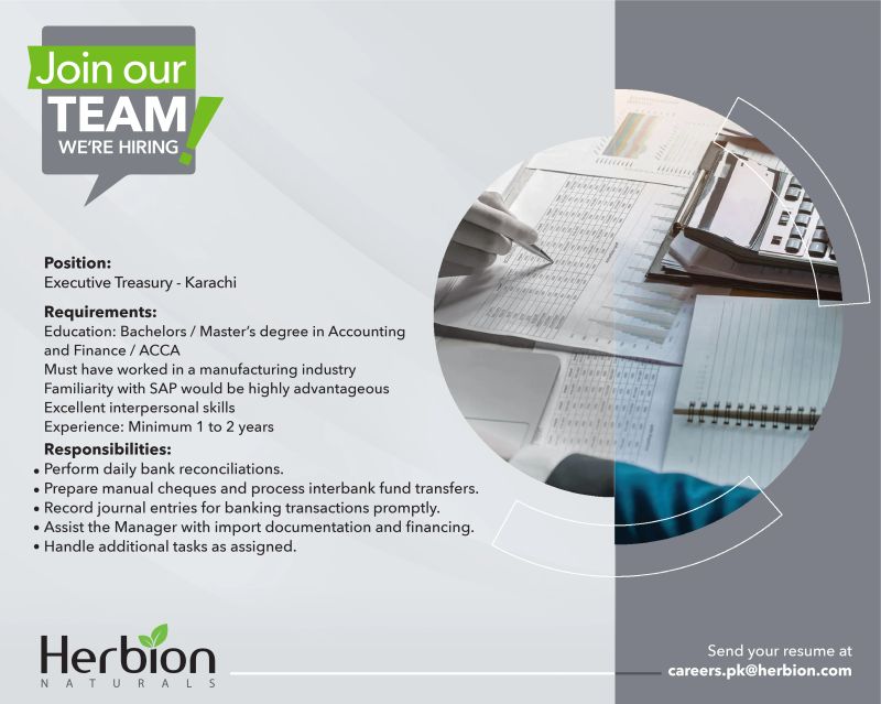 Herbion Naturals Jobs Executive Treasury 1