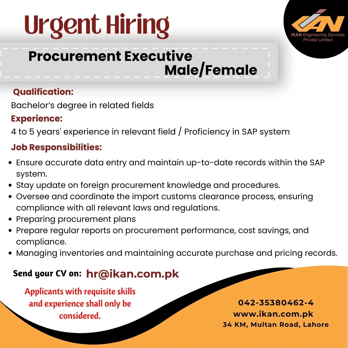IKAN Engineering Services Jobs Procurement Executive 1