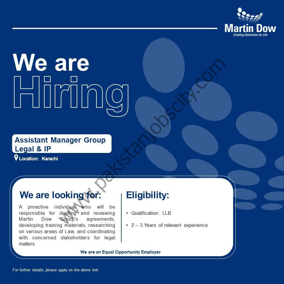 MartinDow Limited Jobs Assistant Manager Group Legal & IP 1