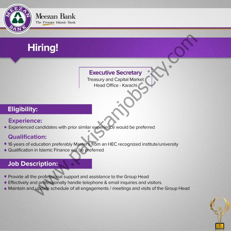 Meezan Bank Jobs Executive Secretary 1