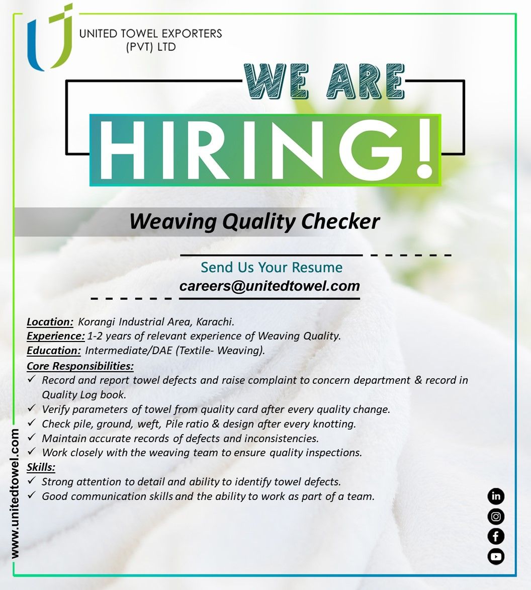 United Towel Exporters Jobs Weaving Quality Checker 1