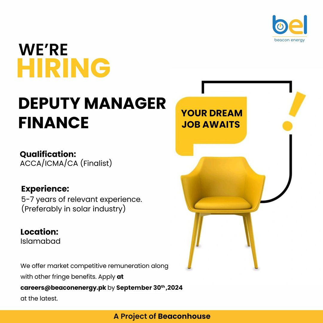 Beacon Energy Limited BEL Jobs Deputy Manager Finance 1