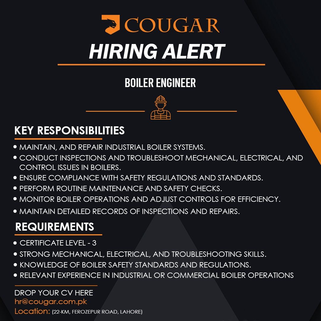 Cougar Clothing Jobs Boiler Engineer 1