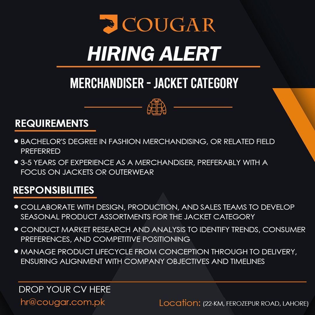 Cougar Knitwear Jobs Merchandiser Jacket Category 1